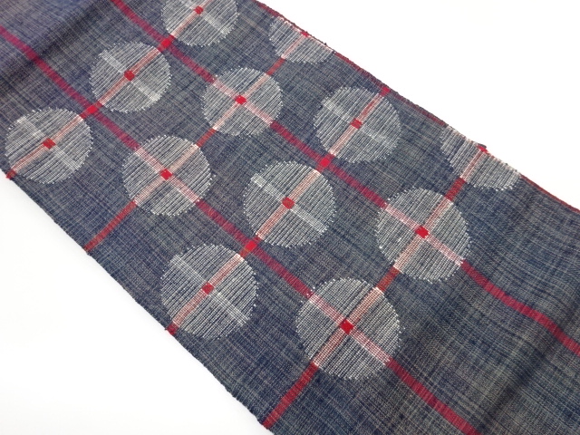 JAPANESE KIMONO / NAGOYA OBI / WOVEN ROUNDEL FLOWER 